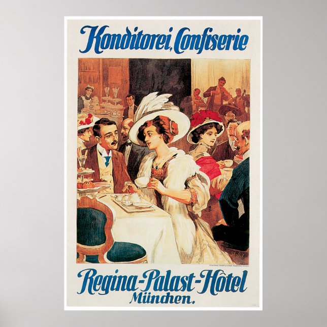 Konditorei Cafe Vintage Food Ad Art Poster (Front)