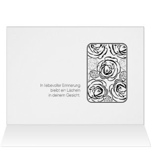 Kondolenzkarte schwarze Rose