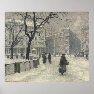 Kongens Nytorv, Copenhagen In Winter Paul Fischer  Poster
