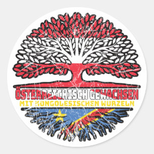 Kongo Kongolesisch Österreichisch Österreich Baum Classic Round Sticker