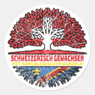 Kongo Kongolesisch Schweizer Schweiz Baum Wurzel Classic Round Sticker