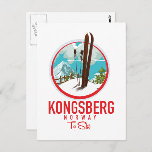 Kongsberg Norway Ski logo Postcard