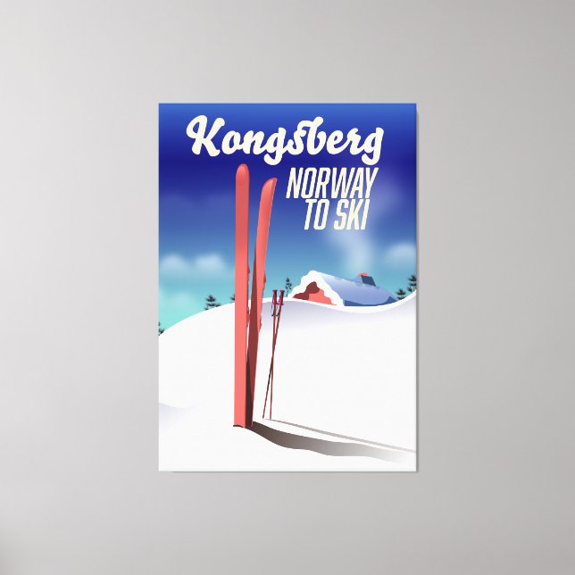Kongsberg norway ski travel poster. canvas print (Front)