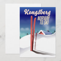 Kongsberg norway ski travel poster.