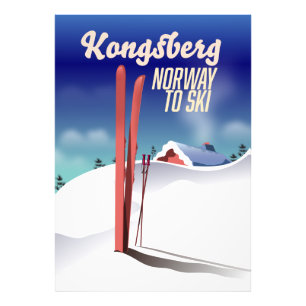 Kongsberg norway ski travel poster. photo print