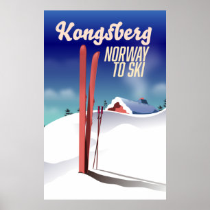 Kongsberg norway ski travel poster. poster
