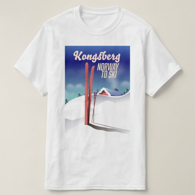 Kongsberg norway ski travel poster. T-Shirt (Design Front)