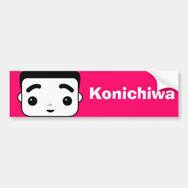 Konichiwa Bumper Sticker (Front)
