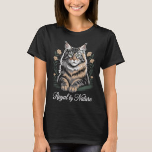 Königliche Katze mit Blumenrahmen T-Shirt