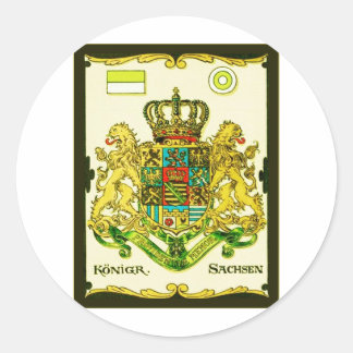 Königr Sachsen ~ Vintage Coat of Arms Print Classic Round Sticker
