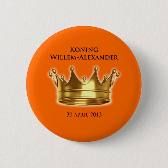 Koning Willem-Alexander 6 Cm Round Badge (Front)