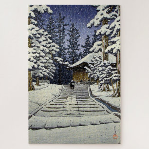 Konjikido in Snow Hiraizumi Kawase Hasui Jigsaw Puzzle