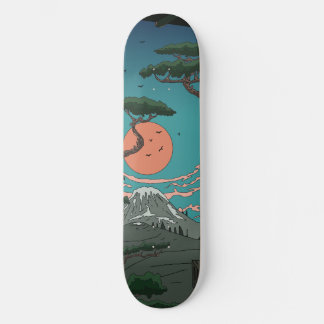 Konnichiwa Japanese Sunset Skateboard