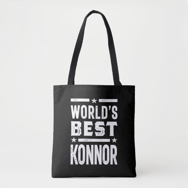 Konnor Personalised Name Birthday Tote Bag (Front)