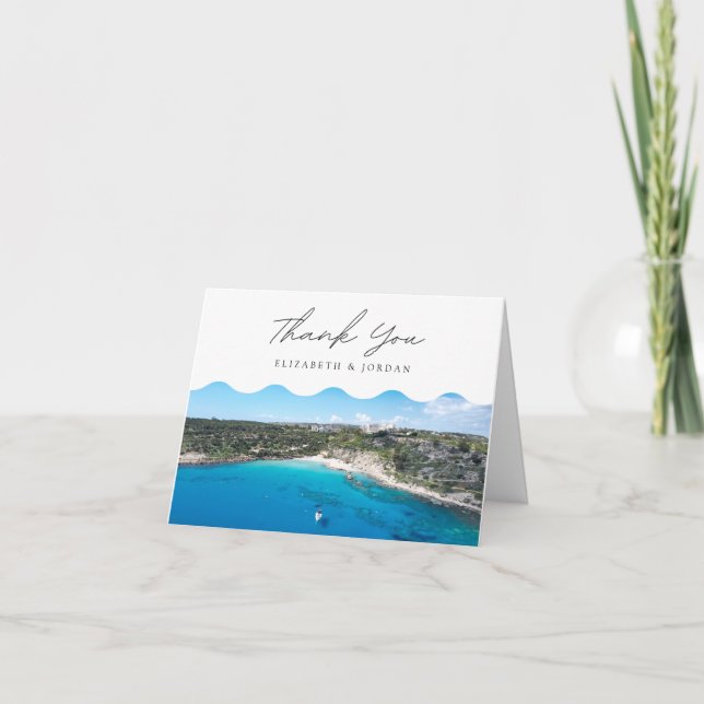 Konnos Bay Cyprus Blank Thank You Card (Front)