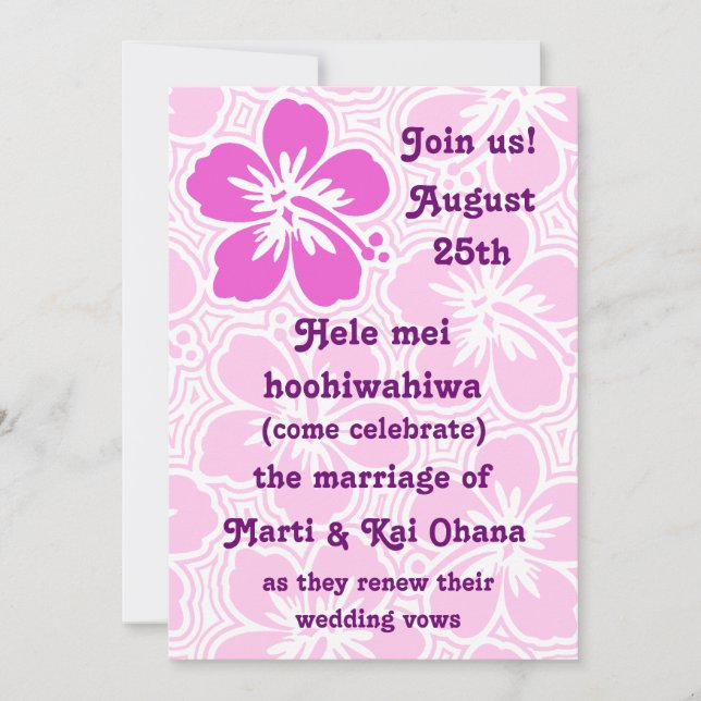 Kono Hibiscus Tropical Invitations (Front)