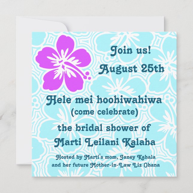 Kono Hibiscus Tropical Invitations (Front)