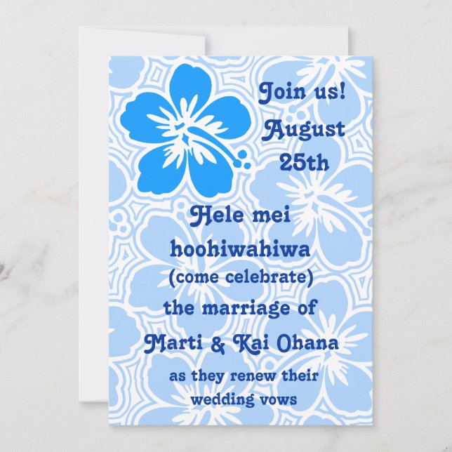 Kono Hibiscus Tropical Invitations (Front)