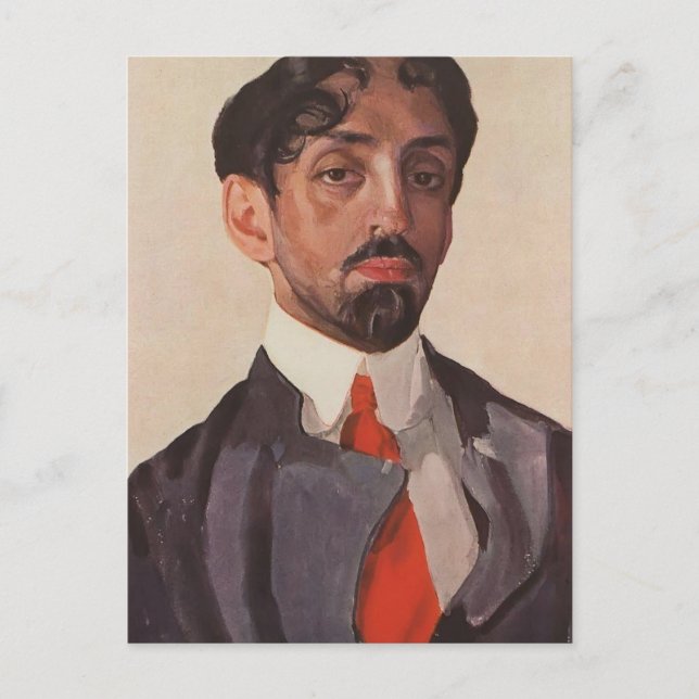 Konstantin Somov- Portrait of Mikhail Kuzmin Postcard (Front)
