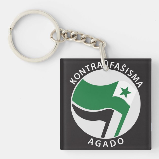 Kontrahunfaŝ isma agado Esperanto Key Ring (Front)