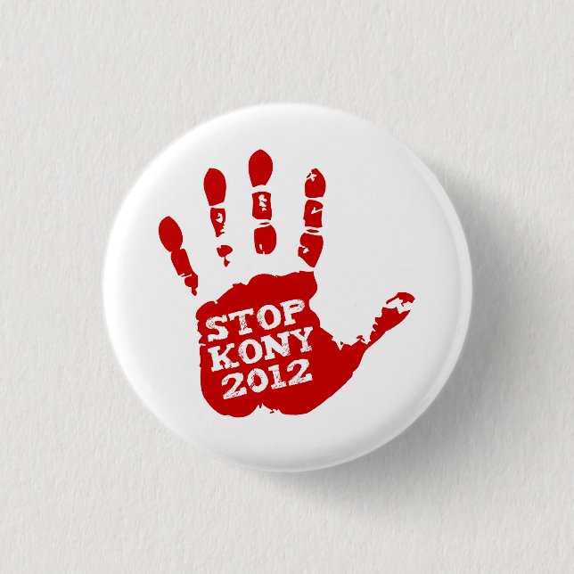 Kony 2012 Handprint Stop Joseph Kony 3 Cm Round Badge (Front)