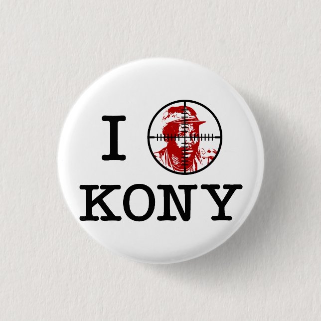 Kony 2012 Joseph Kony Target Crosshairs 3 Cm Round Badge (Front)