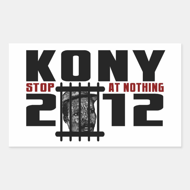 Kony 2012 - Stop at Nothing Rectangular Sticker (Front)