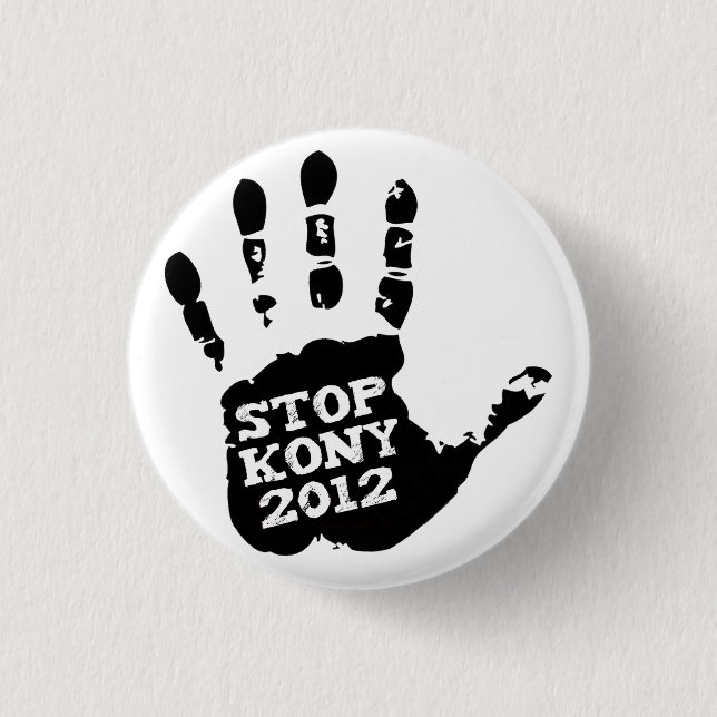 Kony 2012 Stop Joseph Kony Hand 3 Cm Round Badge (Front)