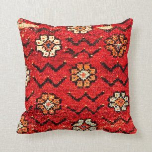 Konya Anatolian 18th Century Rug Fragment Print Cushion
