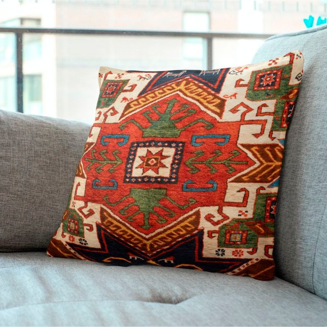 Konya Central Anatolian Niche Kilim Rug Print Cushion (Creator Uploaded)