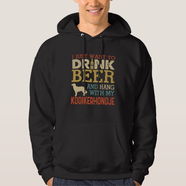 Kooikerhondje Dad Drink Beer Hang With Dog  Men Vi Hoodie (Front)