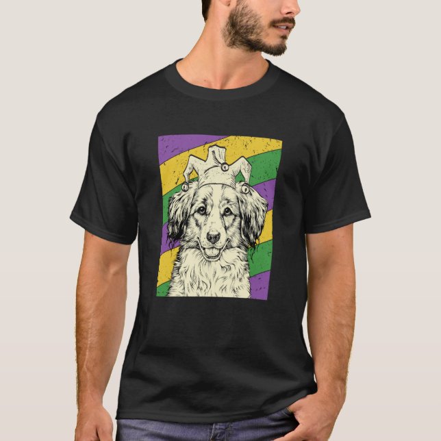 Kooikerhondje Jester Mardi Gras Dog Mom or Dad T-Shirt (Front)