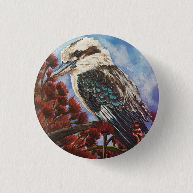 kookaburra 3 cm round badge (Front)