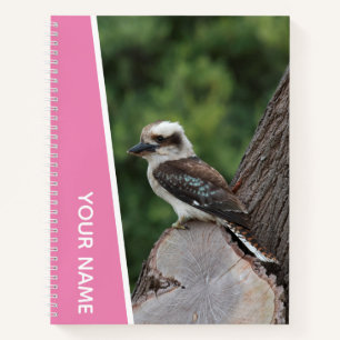 Kookaburra Australia Laughing Bird, Pink Notebook