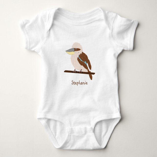 Kookaburra Design Personalised Baby Bodysuit (Front)