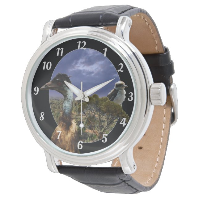 Kookaburra, Emu, Australian Landscape,   Watch (Angled)