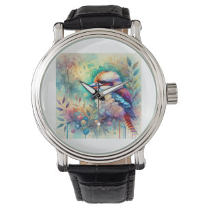 Kookaburra in Watercolor 040724AREF111 - Watercolo Watch