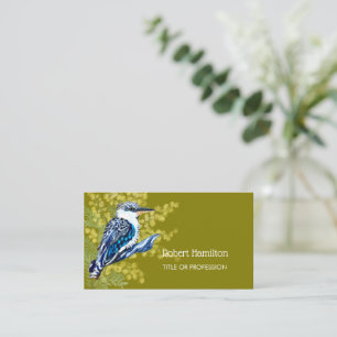 Kookaburra watercolor painting of australian bird business card