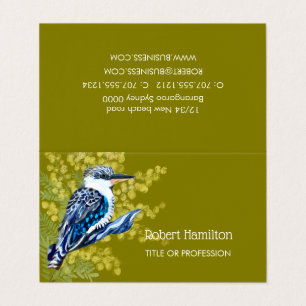 Kookaburra watercolor painting of australian bird business card