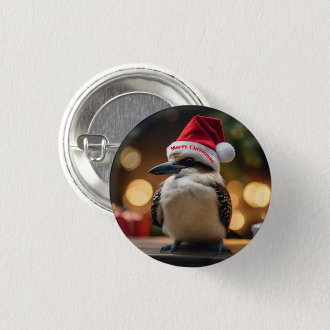 "Kookaburras' Christmas Cheer" 3 Cm Round Badge (Front & Back)