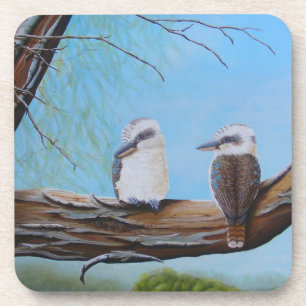 Kookaburras in a gumtree coaster