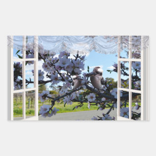 Kookaburras In My Window, Rectangular Sticker