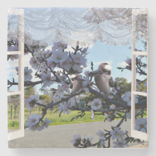 Kookaburras In My Window, Stone Coaster