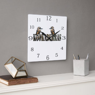 Kookaburras Is The Word Made With Kookaburras, Square Wall Clock