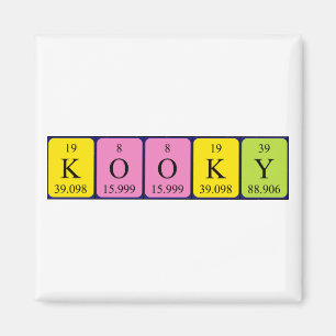 Kooky periodic table name magnet