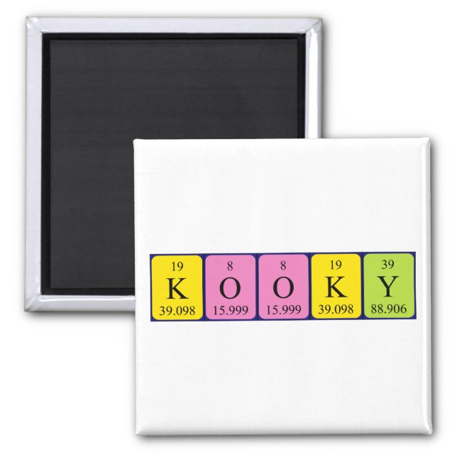 Kooky periodic table name magnet (Front)