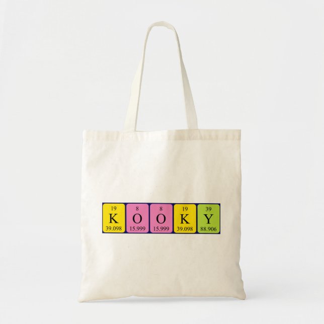 Kooky periodic table name tote bag (Front)