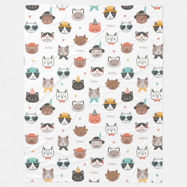Kool Cats 60x80 Fleece Blanket (Front)