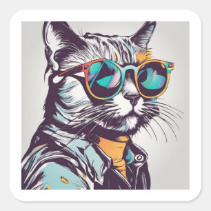 Kool Kat Square Sticker