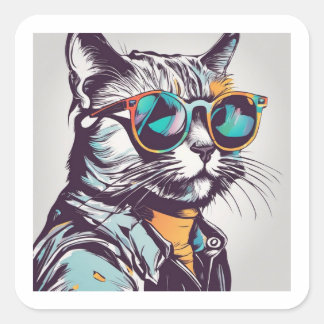 Kool Kat Square Sticker